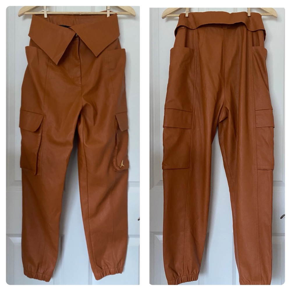 Nike Jordan Court-To-Runway Women's Faux Leather Utility Pants Size Small